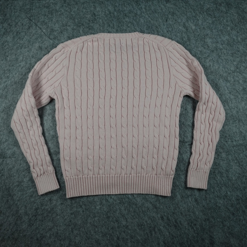 Polo Ralph Lauren Sweater Womens Large Pink Cable Knit Crewneck Long Sleeve - Picture 9 of 13